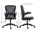 thumbnail image 2 of Black Mesh Office Chair with Lumbar Support, Swivel Task Chair with Flip-Up Armrests, Adjustable Height and Tilt, Breathable Nylon Desk Chair for Home Office and Study, 24.4"W, 2 of 7