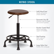 Studio Designs Wood and Metal Home or Art Studio Swivel and Height Adjustable Stool, Rustic Oak