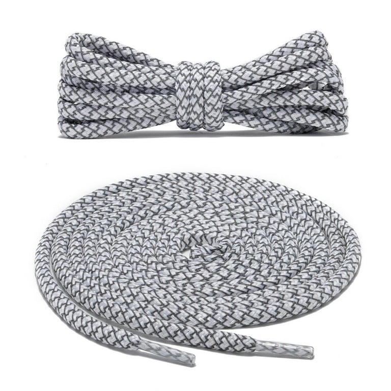 1Pair White Reflective Shoe laces Replacement for Sneakers Running