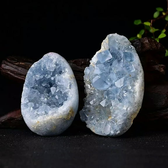 EOEMY 150-200G Natural Celestite Cluster Geode Quartz Crystal Healing Ore Stone Decor