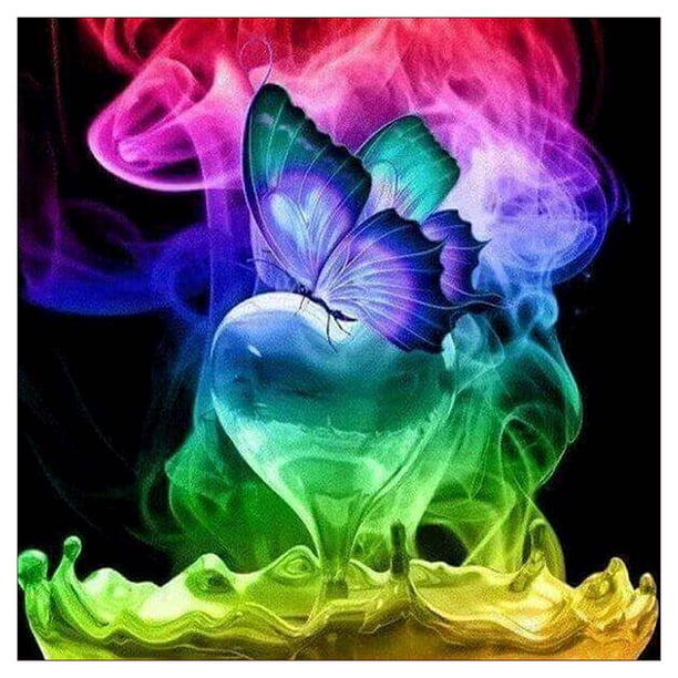 Wdftyju Colorido mariposa DIY cuadrado diamante pintura punto de cruz bordado regalo Wdftyju 2gt0gx3mc3mx6wb8