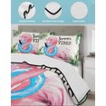 thumbnail image 4 of Summer Pink Flamingo Twin XL Size Down Alternative Comforter, Lightweight Comforter Quilt Bedding Set with Pillow Shams Beach Tropical Palm Leaves All Seasons Bed Comforter Duvet Insert 68"x98", 4 of 7
