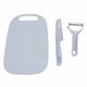 thumbnail image 1 of Juego de tabla de cortar de cocina 3 en 1, de plástico PP, con pelador y cuchillo, accesorio de cocina, color azul, 1 of 8