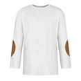 thumbnail image 5 of Dagegui 3/4 Length Sleeve Shirt for Men Casual Crew Neck Pullover Big and Tall Athletic Tee Comfy Three Quarter Sleeves Tops White L, 5 of 5