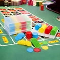 thumbnail image 7 of 640 Pcs Plastic Poker Chips, 4 Colors Bingo Chips with Storage Box, 1.5 Inch Card Game Tokens, Counter Disk Counting Markers for Math Practice, Opaque Reward Coin for Teaching, Parties, Casino, 7 of 7