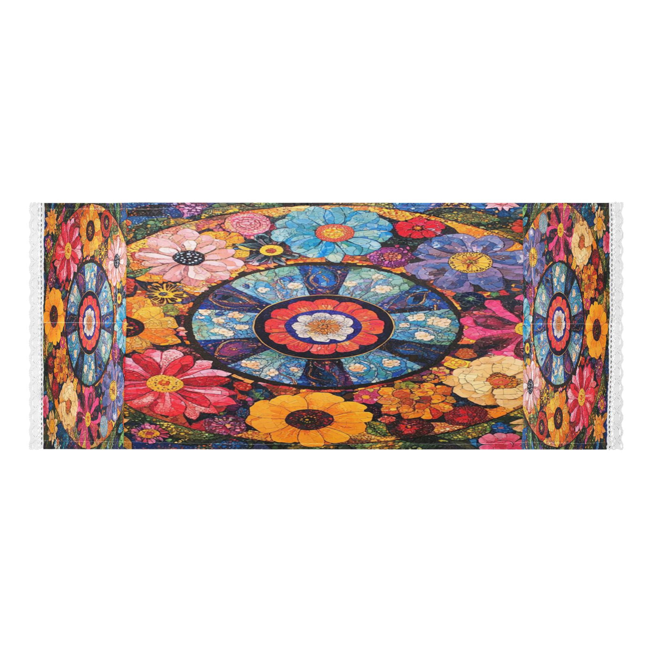 WOBOGO Collage Art Flower Washing Machine Cloth Dryer Refrigerator Top Cover Protective Non-Slip Mat For Kitchen Laundry