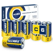 Allmax C Maximum Power Alkaline Batteries (6 Count)  Ultra Long- Lasting, 7-Year Shelf Life, Leakproof Design, Maximum Performance  1.5V