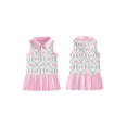 thumbnail image 2 of BemeyourBBs Toddler Baby Girl Golf Dress Outfit Infant Girls Summer Fall Dress Golf-themed Embroidered Half Button Up Lapel V Neck Sleeveless Pleated Hem Dress, 2 of 9