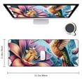 thumbnail image 2 of nygtbtfer Small Mouse Pad, Bird Hummingbird with Pink Flowers Mousepad with Washable Lycra Cloth, Non-Slip Rubber Base Mousepads, Computer Mouse Pads for Wireless Mouse 31.5x11.8 in, 2 of 6