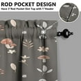 thumbnail image 2 of Mushroom (47) Kitchen Curtains 54x18 Inch Window Curtain over Sink Short Tier for Bathroom Cafe Rod Pocket Kitchen Decor Living Room Window Treatment Fabric 1 Panel, 2 of 3