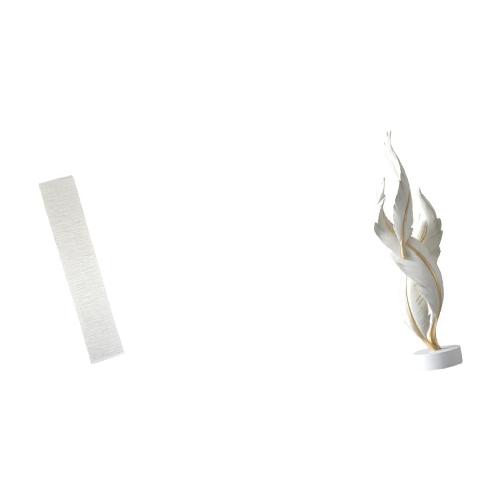 Floor Lamp Shade Feather Sculpture Decorative Figurine Resin Material Design for Living Room Office Decor