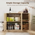 thumbnail image 4 of Buffet Cabine with 3 Door, Kitchen Storage Cabinet with Adjustable Shelf, Coffee Bar Accent Cabinets for Living Room, Entryway, Oak, 4 of 9