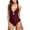 Wine red, variant on V Neck One Piece Swimsuits for Women Sexy Bandage Swimwear Bathing Suits