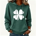 thumbnail image 2 of FDGIU ‌‌‌‌‌Women's Plus Size Saint Patrick's Day Sweatshirt - Oversized Green Shamrock Print Long Sleeve Pullover, 2 of 6
