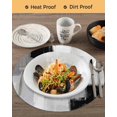 thumbnail image 3 of 15 Inch Round Placemats Set of 4, Black Grey Non Slip Heat Insulation PP Table Mats, Abstract Geometric Color Block Oil Painting Washable Place Mats for Kitchen Dining Party Table Decor, 3 of 7