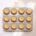 thumbnail image 3 of Wosthever Molde de 12 cavidades para hornear rosquillas, antiadherente, forma redonda, para hornear rosquillas, lata de acero al carbono, molde para Utensilios de cocina Wosthever HA015789-00, 3 of 5