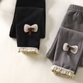 thumbnail image 7 of LZHGirlshop 2PC Toddler Baby Girl Fall Winter Leggings High Waist Solid Color Lace with a Bow Slim Long Pants Tights Outfit Clothes,2PC Gray,3-4T, 7 of 7