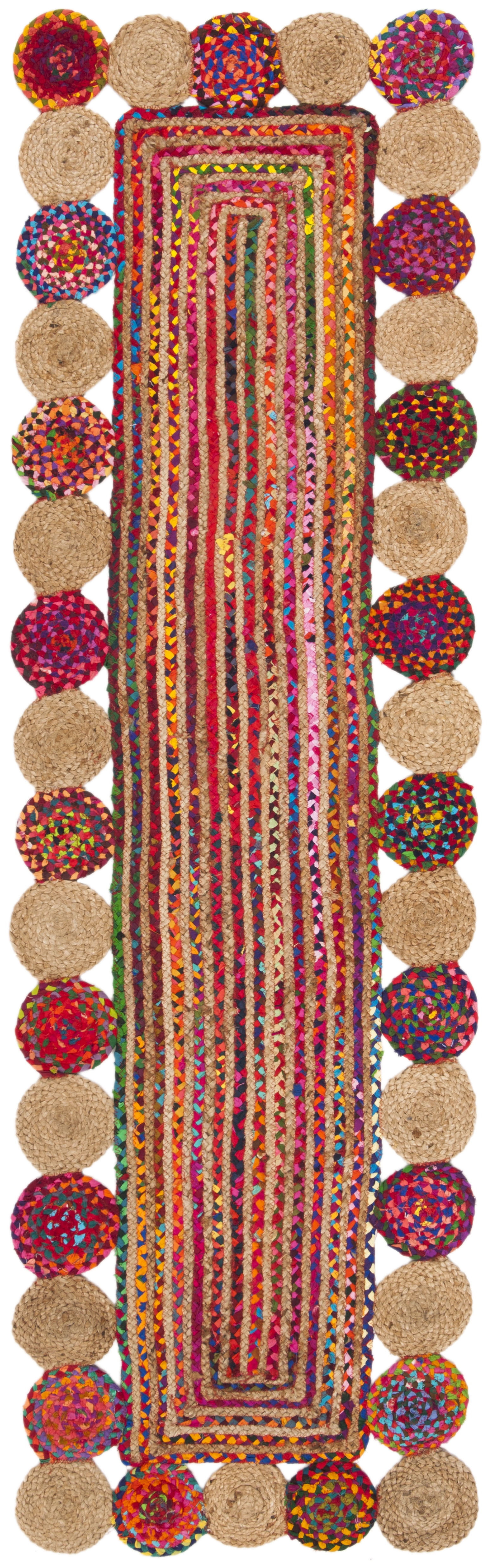 SAFAVIEH Cape Cod Kyle Geometric Runner Rug, Red/Multi, 2'3" x 6'