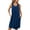Blue, variant on Lovskoo Women 2024 Nightgown with Pockets Sleep Shirts Sleeveless Sleepwear Pleated Front Nightshirt Round Neck Nightdress Blue