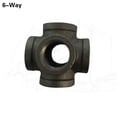 thumbnail image 5 of 2 pcs 1/2 3/4 1 inch Black self colour malleable iron pipe fittings Black cast Iron threaded pipe 3/4/5/6 way side outlet elbow, 5 of 5