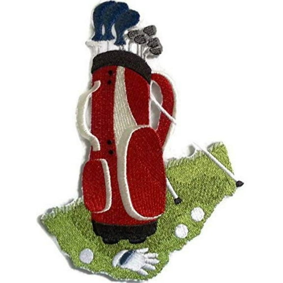 Golf Bag Embroidered Iron on/Sew Patch [6.8" X 4.78"]