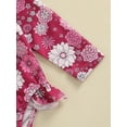 thumbnail image 6 of Franhais Infant One Piece Swimsuit, Girls Floral Print Round Neck Long Sleeve Ruffle Swimwear, 6 of 8