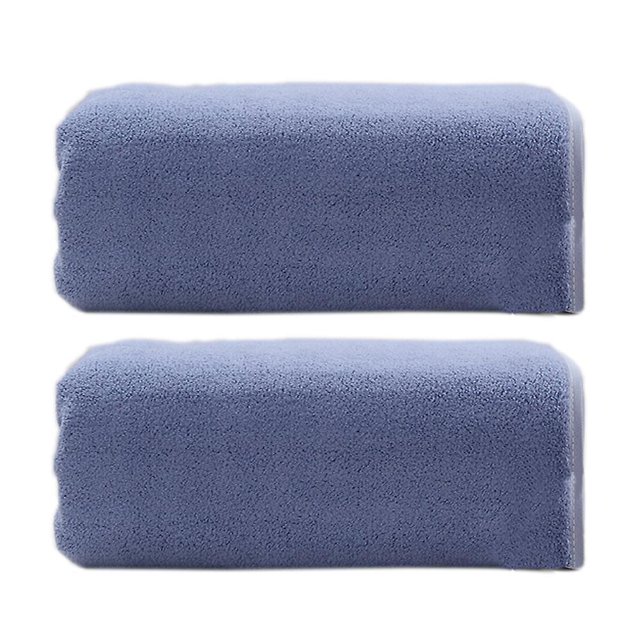 Juego de 2 Toallas de Rizo para Sauna, 70 x 135 cm, Fibra de Poliéster, para Ducha, Playa, Azul