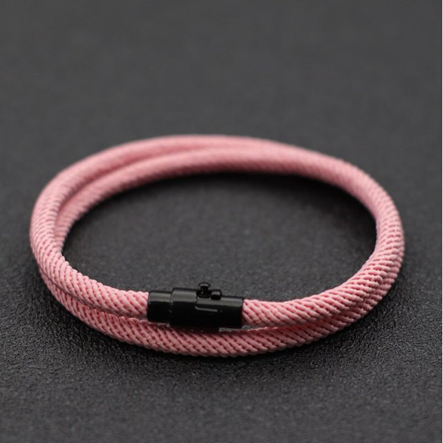 Pulsera de cuerda minimalista para Hombre, brazalete de supervivencia de doble capa, accesorios de regalo para novio, hebilla magnética, nuevo