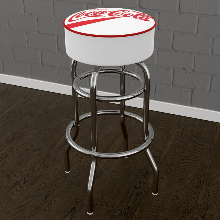 Trademark Gameroom Coca-Cola Enjoy Coke White Bar Stool with