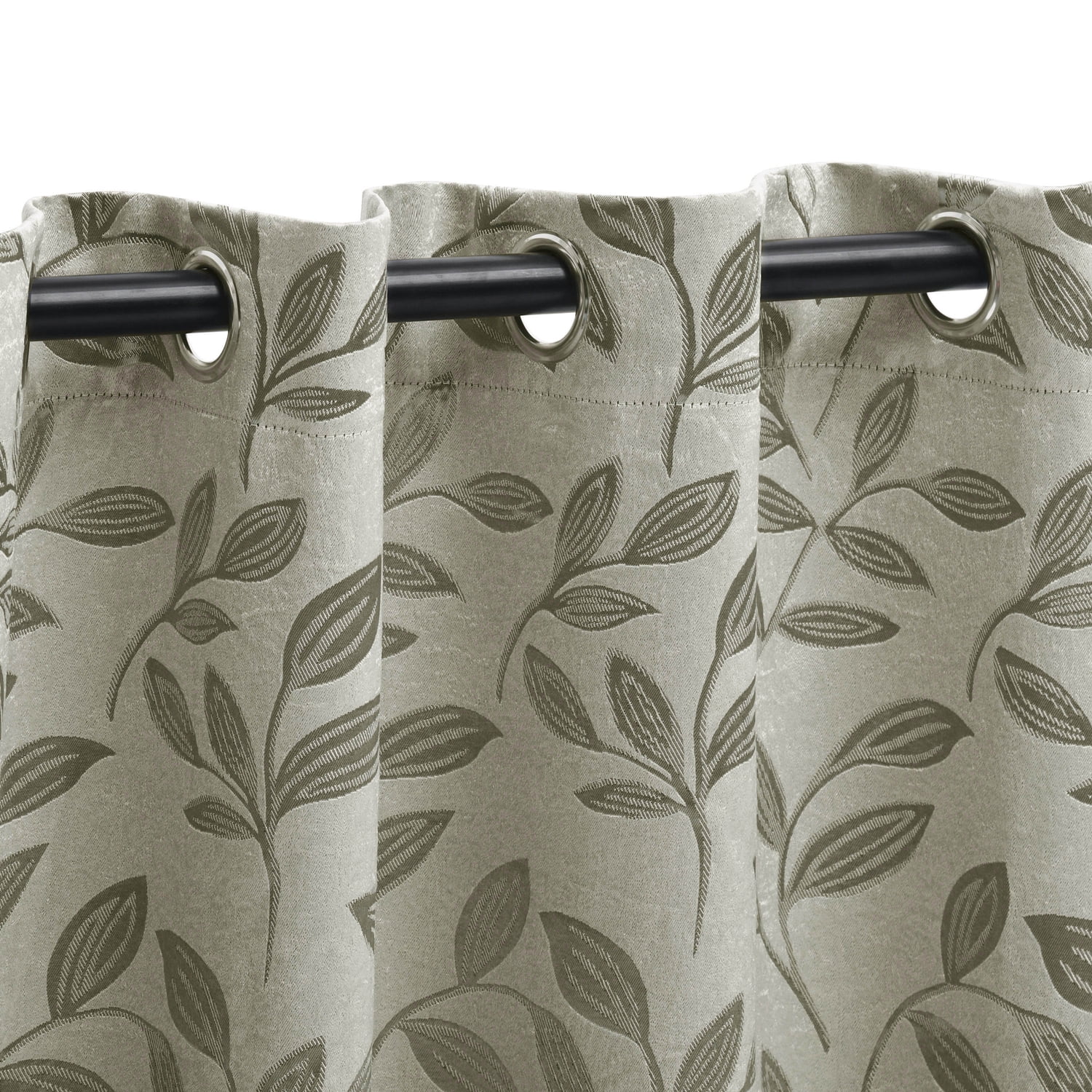 Superior Blackout Leaves Curtains Set of 2, Light Filtering Grommet Curtain Panel Set, Sage, 42"W x 63"L