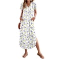 thumbnail image 7 of OutfitShow Women Maxi Dress with Pockets Casual Short Sleeve V-Neck Summer Dress, 7 of 7