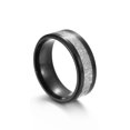 thumbnail image 1 of Titanium Steel Ring Men's Rime Pattern Stainless Steel Ring black 10, 1 of 6