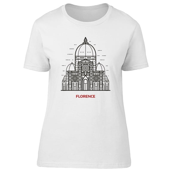 Florence Doodle Landmark T-Shirt Men -Image by Shutterstock, Male 4X-Large