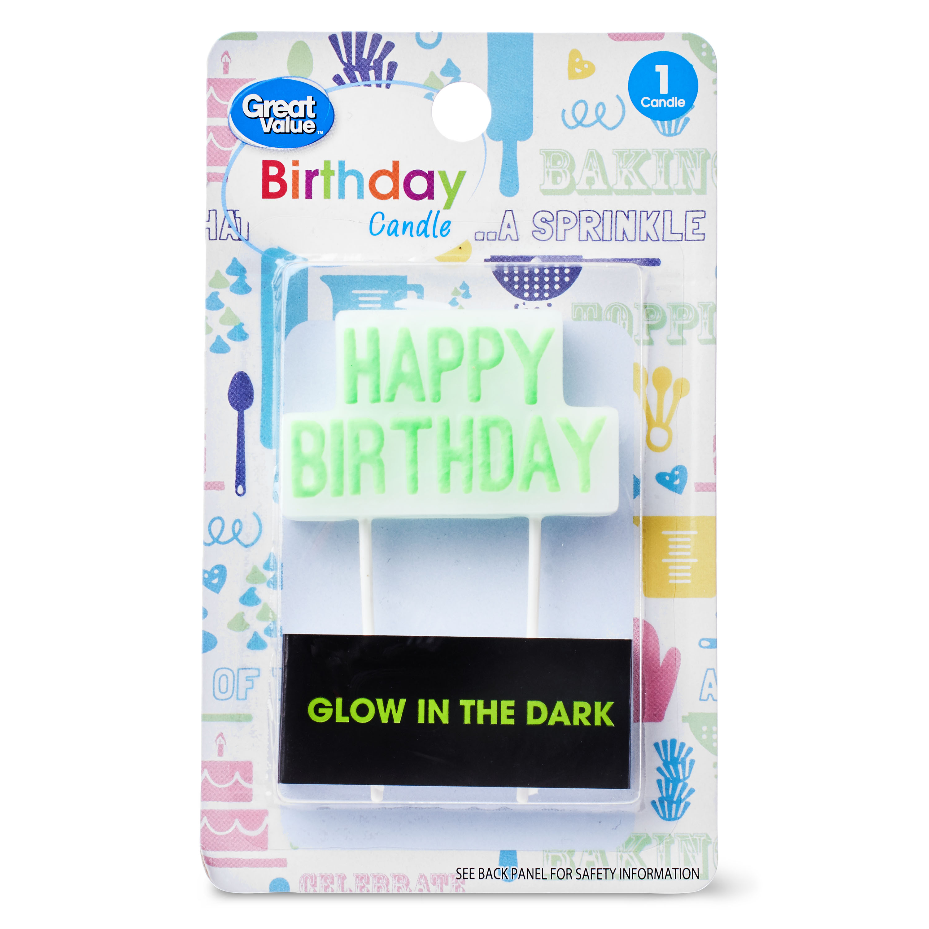 Great Value Glow in the Dark Birthday Candle
