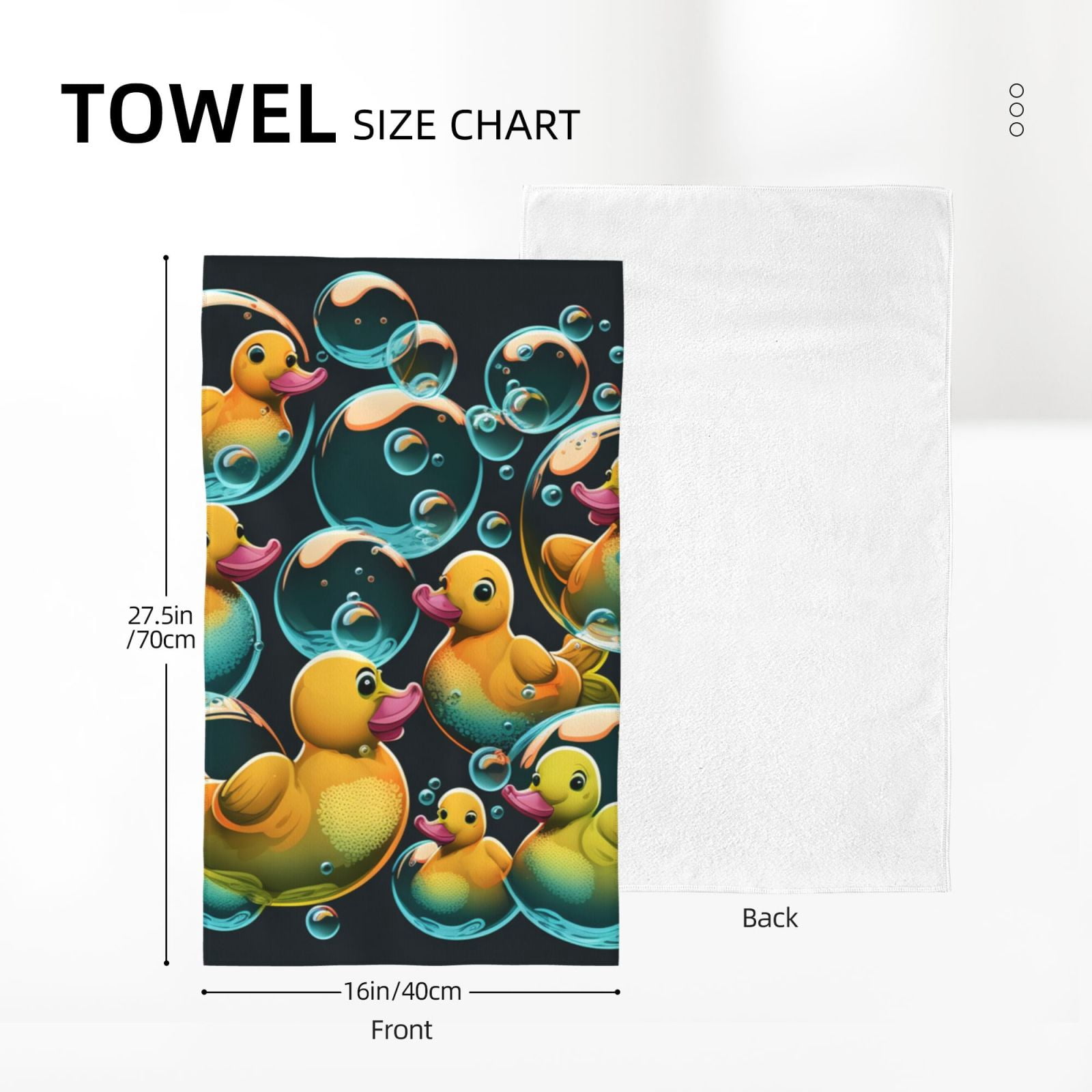 Cartoon Rubber Ducks Soap Bubbles Retro 27.5" x 16" Ultra Soft Hand Towel, Face Wash Cloth for Bathroom, Gym, Travel, Pool