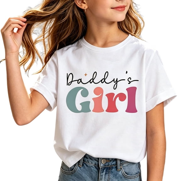QINGFSAP Girls Crew Neck Girl Letter Print T Shirt Cotton Casual Summer Short Sleeve Top Fashion Versatile Kids Blouses For 2-12T