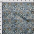 thumbnail image 4 of oneOone Viscose Chiffon Medium Blue Fabric Moroccan Mosaic Floral Sewing Material Print Fabric By The Yard 42 Inch Wide, 4 of 4