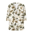 thumbnail image 7 of Danhjin Print Button Down Shirts for Women 3/4 Sleeve Loose Fashion Shirts Casual Going out Fall Summer Spring Tops, 7 of 7