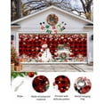 thumbnail image 2 of Garage Door Banner Cover 6 x 13 ft, Christmas Snowman Balls Poinsettia Truck Red Black Plaid Christmas Garage Door Decorations Holiday Christmas Backdrop Decor for Winter New Year Xmas Party, 2 of 6