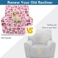 thumbnail image 4 of HELLHERO High Stretch 4 Pack Recliner Chair Covers with Side Pocket, Polyester Spandex Washable Recliner Chair Slipcover for Kids and Pets, Pink Leopard Print, 4 of 8