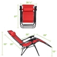 thumbnail image 3 of Geniqua 2X Zero Gravity Chairs Folding Recliner Yard Outdoor Beach Patio Lounge [Red], 3 of 8