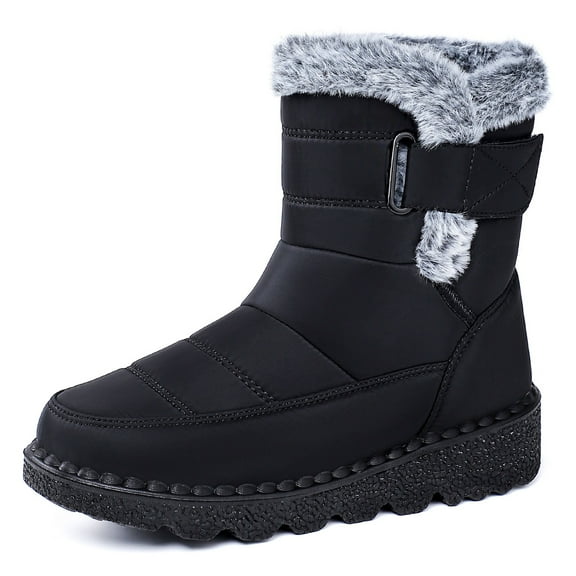 Women’s Winter Warm Snow Boots, Cozy Plush Lined High Top Ankle Boots for Women, Thick Fur Insulated Cotton Shoes, Non-Slip Outdoor Walking Boots, Fashion Casual Cold Weather Footwear