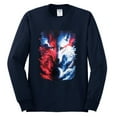 thumbnail image 2 of Artic Wolf Light Dark Good Bad Moon | Mens Animal Lover Long Sleeve T-Shirt, Navy, Large, 2 of 4