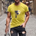 thumbnail image 2 of Lilgiuy Men's Fun Hawaiian Shirt Summer Solid Color Short Sleeve Round Neck Tropical Print Shirts Beach Party Holiday Vacation Yellow(M-3Xl), 2 of 5