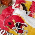 thumbnail image 4 of jejeloiu Rugby Ball 7pcs Bedding Comforter Set,Red Yellow Queen Bedding Sets For Boys Kids Reversible, 4 of 8
