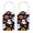 Multi1, variant on RATGON 2 Pack Luggage tag PU Leather with Stainless Steel Loop Halloween Cat Elf Travel Trip
