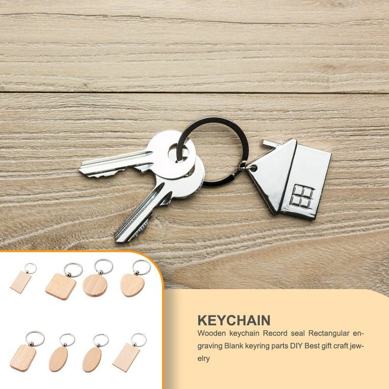 2pcs Blank Stainless Steel Key Chain DIY Blank Keychains Metal Key Rings 