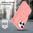 thumbnail image 3 of Allytechgroup Magnetic Translucent Back Case Cover for Apple iPhone 16 Pro Max, Rugged Bumper Heavy Duty Shockproof Anti-Scratch Protective Stylish Phone Case for Women Men, Pink, 3 of 5