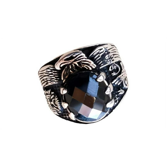 Black Onyx Mens Ring, Natural Black Onyx, December Birthstone, Eagle Claw, 925 Silver Ring, Birthday Gift, Heavy Mens Ring, Arabic Design, Ottoman Style Ring, Christmas, Turkey Mens Signet Ring