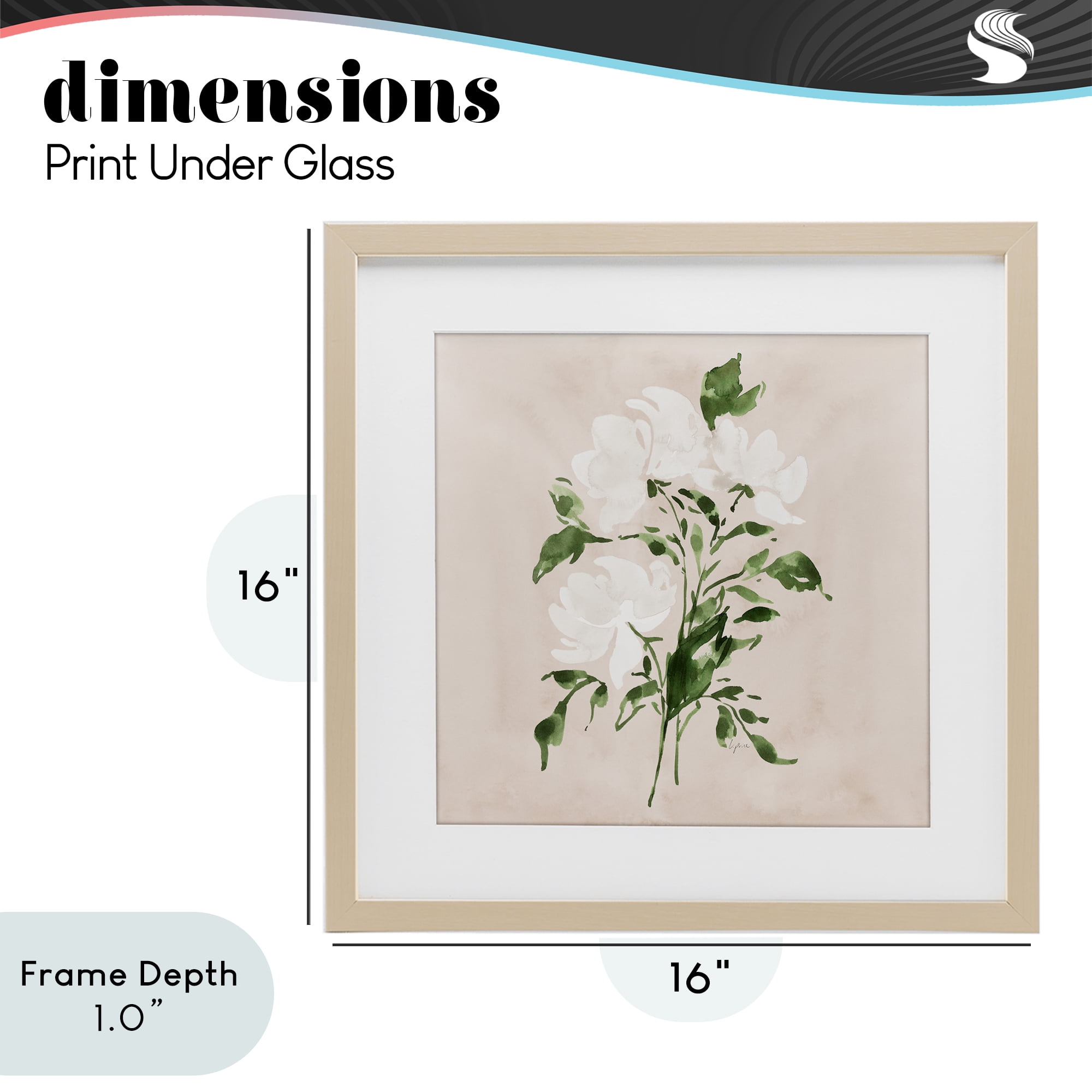 Stupell Industries White On Tan Blossom Birch Framed Print Under Glass, design by Lucille Price